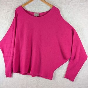 306-Cyrus Fuchsia Crew‎ Neck Sweater
